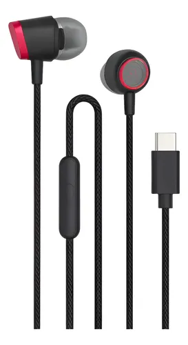 Fone Ouvido Usb-c Com Fio Microfone E Controle Volume +/- Cor Preto