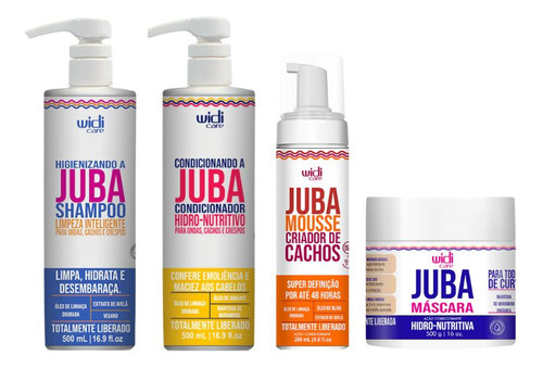 Kit Widi Care Juba Cond+shampoo+máscara Hidro+mousse Cachos