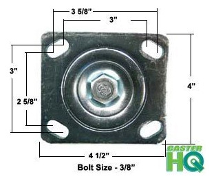 Casterhq Juego 4 Rueda Alta Resistencia 5 Inch X 2 Heavy Set