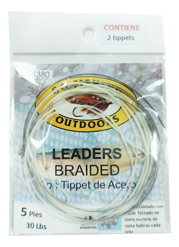 Leader Braided Dorado/trucha +2 Tippet Acero Atado De Moscas