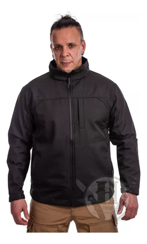 Campera Tactica Neoprene Softshell Micropolar Capucha Negro