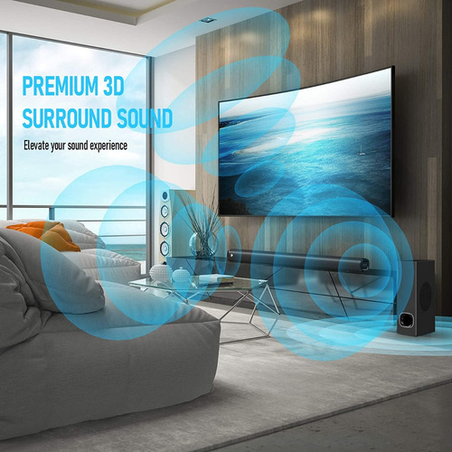 Imagen 6 de 10 de Barra De Sonido + Subwoofer 2.1 Bluetooth 5.0 Hdmi Usb 160w