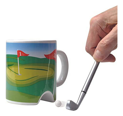 Funny Golf Coffee Mug With Golf Club Pen And Mini Golf Ball 