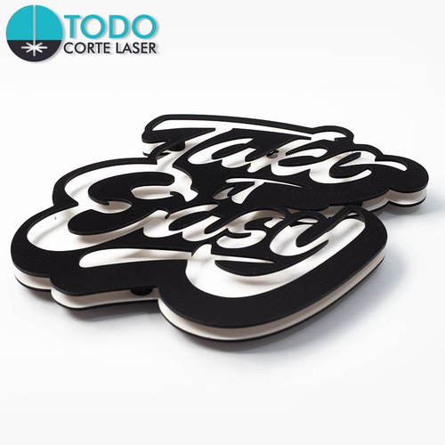 Imagen 2 de 4 de Cuadro Decorativo En Madera Calada Frases Take It Easy