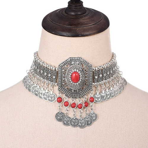 Collar De Declaración Étnica Para Mujer, Gargantil Red