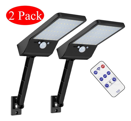 2 Pack 48 Led Solar Luz Al Aire Libre Impermeable Control Re