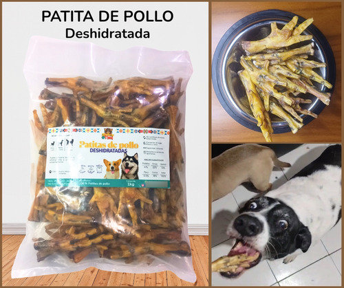 1 Kg Pata De Pollo Deshidratada, Snack, Premio Para Perro