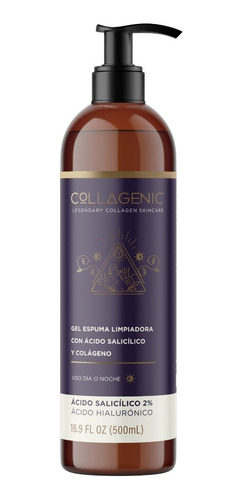 Gel Espuma Limpiador Facial 500ml Acido Salicilico Colageno