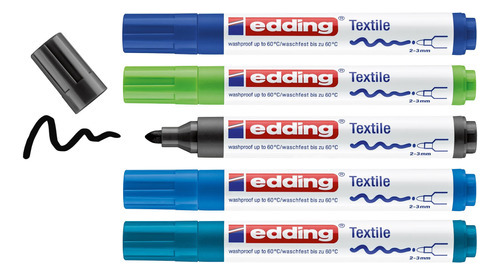 Marcador Para Tela Edding 4500 Set 5 Colores