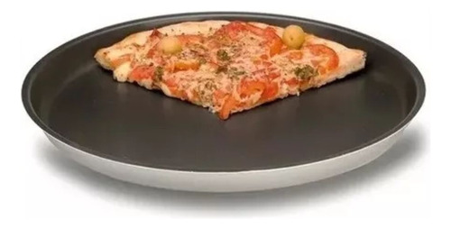 Pizzera Asadera Antiadherente Gris 35 Cm