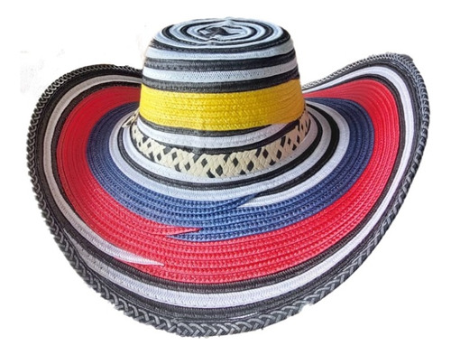 Sombrero Costeño Alon Nylon Resistente Colombianito Tricolor