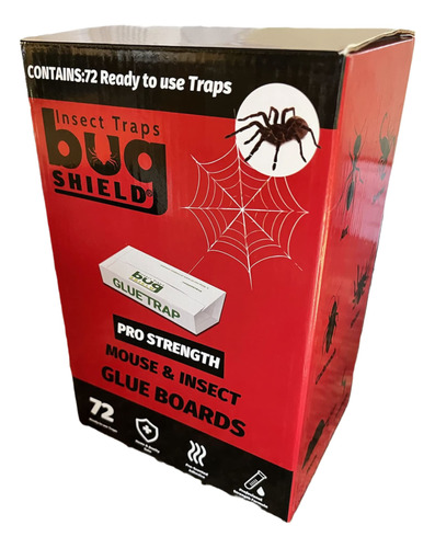 Bug Shield - Trampas Adhesivas Para Pegamento 72 Tablas De P