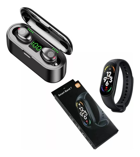 Combo Reloj Smartband M7 + Auricular Inalambrico F9 Touch