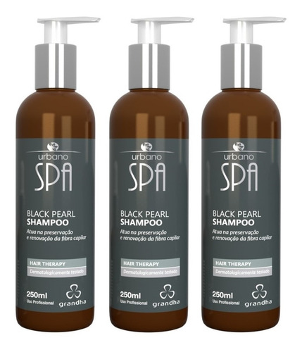 3 Grandha Shampoo Black Pearl Urbano Spa Black Hair Therapy 