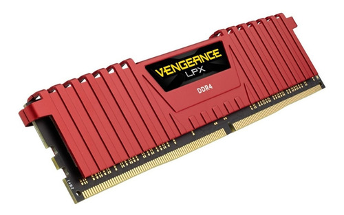 Memoria RAM Vengeance LPX gamer color rojo 8GB 1 Corsair CMK8GX4M1A2400C16
