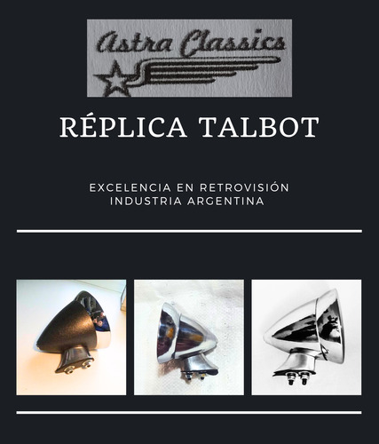 Espejo Para Fiat 600, Negro Y Cromado, Se Vende El Juego