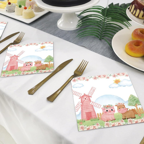 Servilletas De Papel Oxylipo 40 Pcs Granja Animal 16.5 Cm