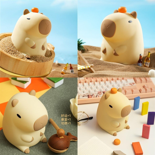 Zhmy Lâmpada Noturna De Silicone Capivara Touch Control 10cm