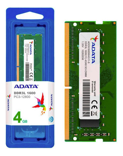 Memoria RAM Premier color verde 4GB 1 Adata ADDS1600W4G11-S