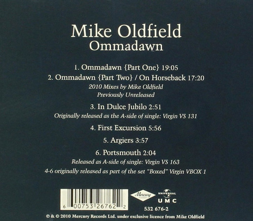 Cd De Audio: Mike Oldfield - Ommadawn