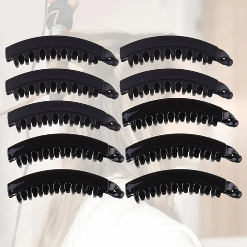 Garfos De Cabelo Coreanos Banana Clip, Pacote Com 10