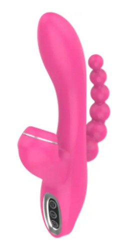 Vibrador Succionador Clitorial 3 En 1  Anal Vaginal