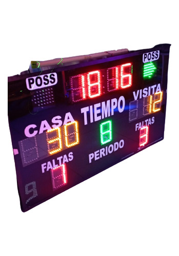 Panel Marcador Electronico Multideportivo 1.20x80 Pc Rf 
