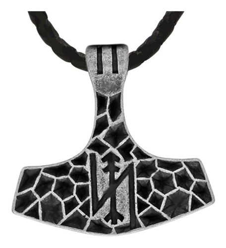 Collar Color Plata Vikingo Mjolnir Martillo Thor Para Hombre