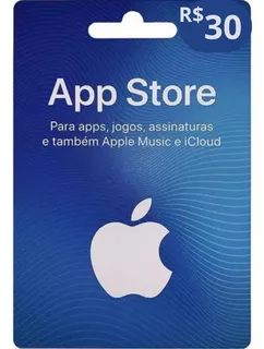Cartão Gift Card App Store R$ 30 Reais - Itunes Apple Brasil