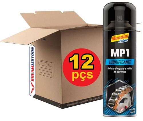 Caixa 12x Lubrificante Spray Corrente Moto Mundial Prime Mp1