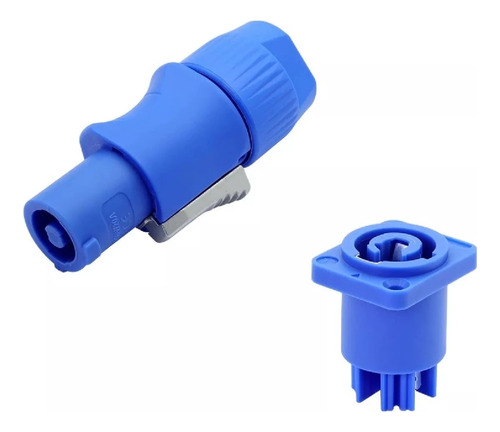 Kit Plug + Jack Powercon Azul 250v 20a Calidad Superior
