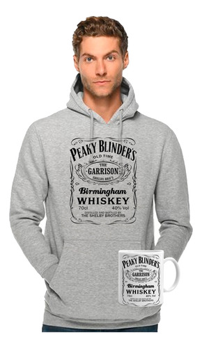 Poleron Canguro Unisex Peaky Blinder Whiskey  + Tazón 