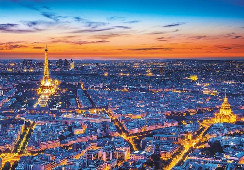 Rompecabezas De Paris De Noche 1500 Clementoni Torre Eiffel