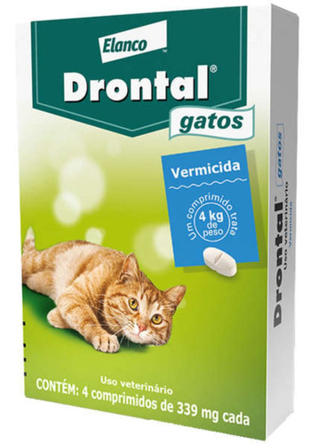 kit 10 Vermífugo Drontal Gatos Até 4 Kg Com 4 Comprimidos Bayer
