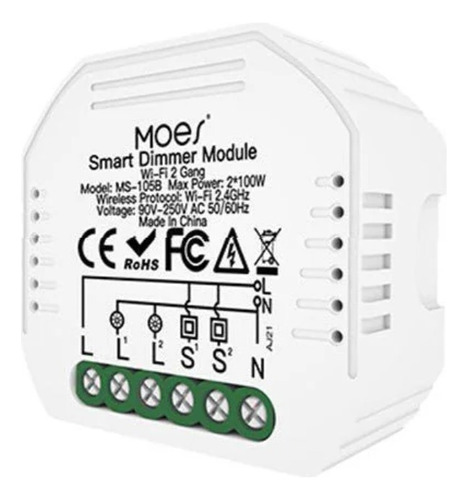 Modulo Dimmer 2 Ch Interruptor Wifi Led Google Home Alexa