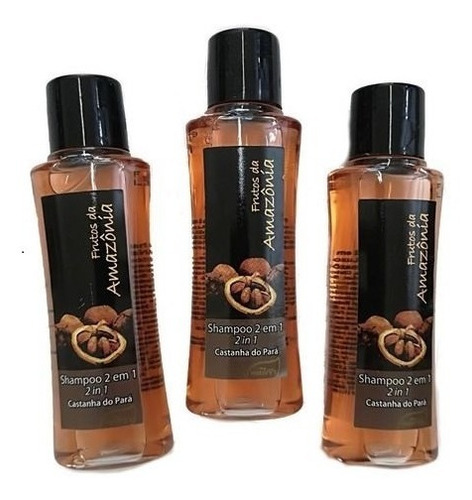 Shampoo 2em1 Frasco 35ml Castanha Cx 200un P/ Hoteis,pousada