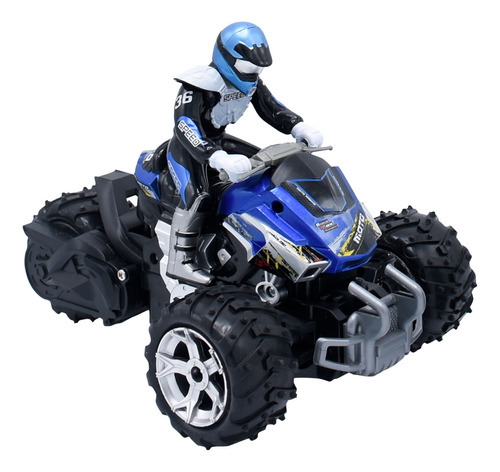 Moto Rc Cross Country Con Control Tipo Timón Toy Logic Color Azul