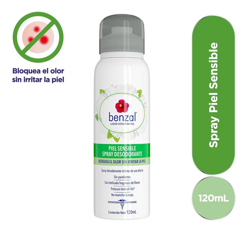 Benzal Spray Desodorante Íntimo Piel Sensible 120 Ml