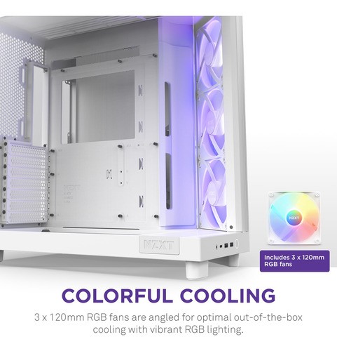 Case Nzxt H6 Flow Rgb Mid-tower Airflow Con 3 Ventiladores R