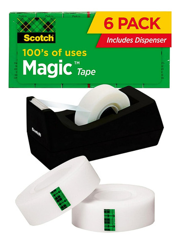 Scotch Magic Tape  6 Rollos Con Dispensador  Numerosas Aplic