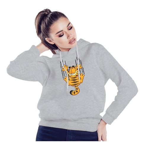 Imagen 3 de 6 de Buzo Hoodie Capucha Garfield Hombre Mujer Niños Cal. Premium