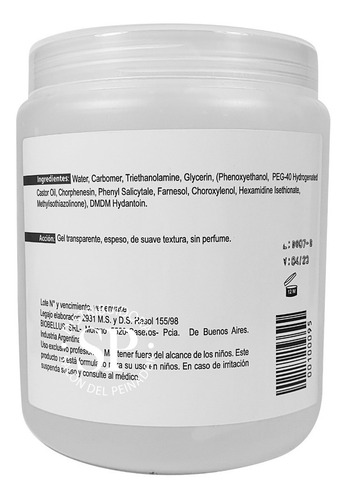 Imagen 3 de 6 de Gel Neutro Biobellus 1 Kg X6 Reductor Electrodos Profesional