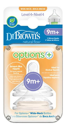 Tetina Boca Ancha Options+ 9m+ 2un Dr. Browns