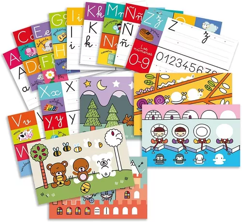 Kindersariato - ⭐️NUEVO KIT LENGUAJE ⭐️ Set de 4 juegos educativos para  niños desde 3 años en adelante, ideal para reforzar el lenguaje, reconocer  palabras y su escritura. Tablero de trazos ideal