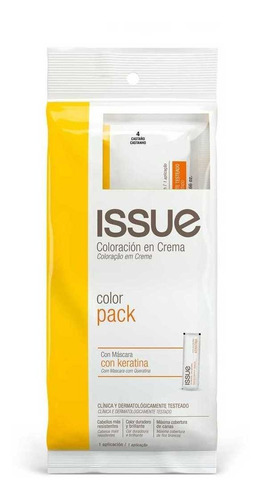 Coloración Issue Color Pack Con Keratina 4 Castaño