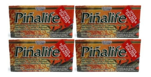 Piñalife Gn Vida 30 Capsulas (4 Piezas) Envio Full