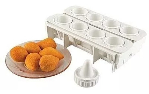 Imagem 3 de 7 de Forma Fábrica Coxinhas E Salgados- Kit Modelador Massas 8und