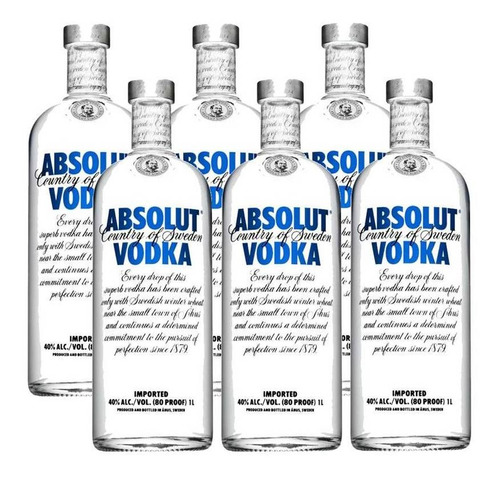 Vodka Absolut Natural 1 Lt 06 Unidades