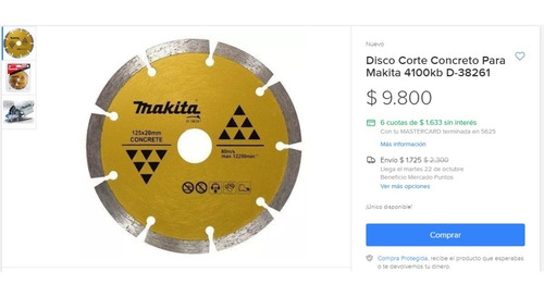 Imagen 8 de 8 de Cortadora Sierra Mármol 125mm (5'') 1400w Makita 4100kb