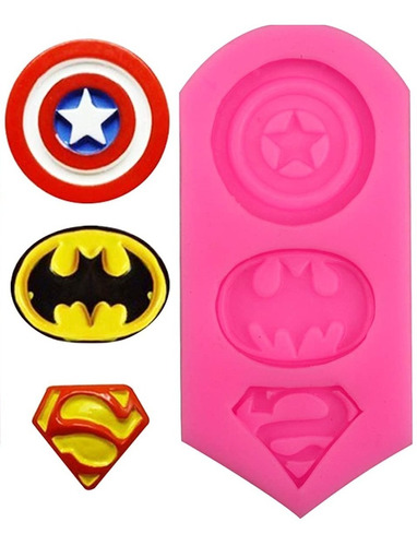 Molde Silicona Batman Capitan America Superman Fondant 